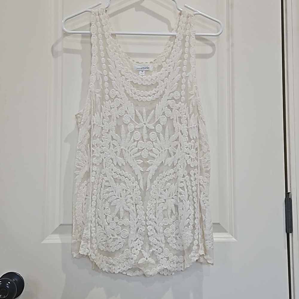Charming Charlie sleeveless lace tank size small